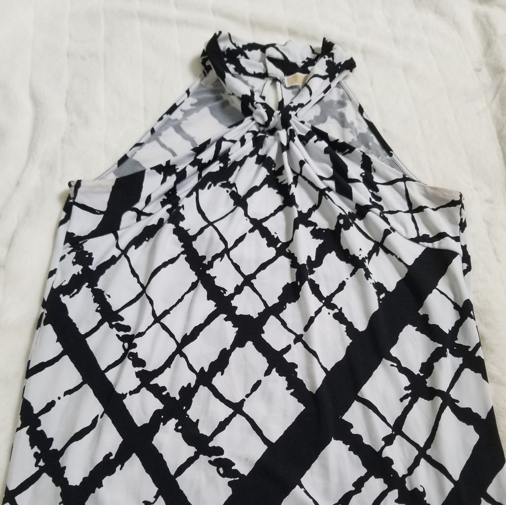 High Neck Black&White Michael Kors Sleeveless Top